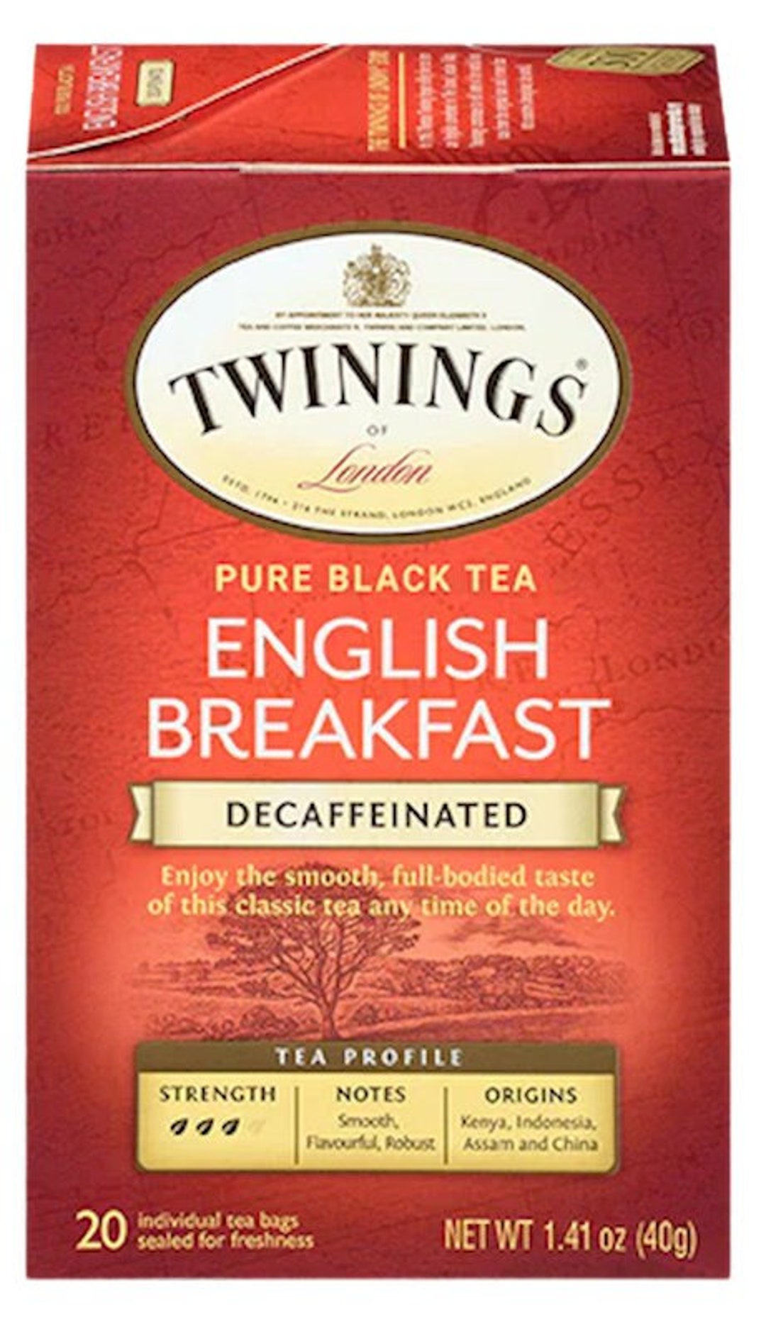Twinings Tea ENGLISH Breakfast DECAF 20 Tea Bags Made in England Etsy