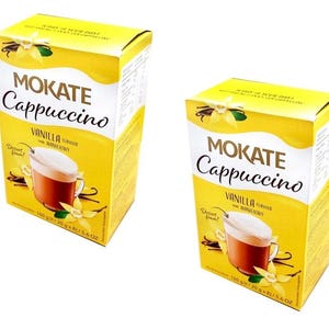 2 PACK Cappuccino VANILLA flavor 16 sachets Mokate INSTANT Coffe Mix Poland