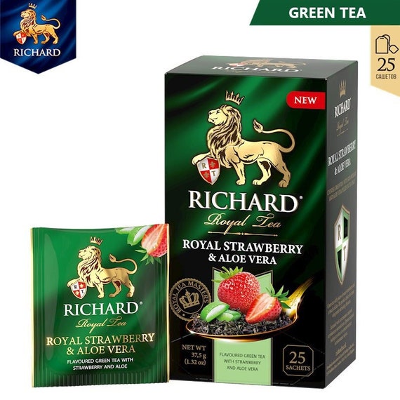 Richard Royal Green Tea ROYAL STRAWBERRY + ALOE Vera 25 Tea Bags Made in  Russia All Natural Tea - Etsy