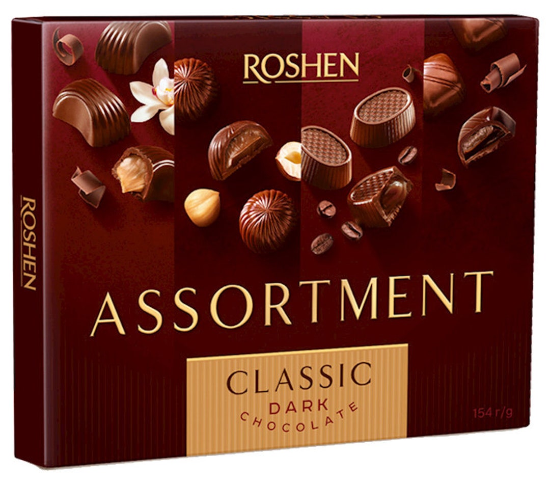Roshen Dark Chocolate Assortment CLASSIC Gift Pack 154g Made in Ukraine ...