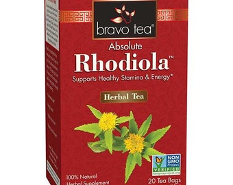 Bravo Herbal Tea Absolute Rhodiola 20 Tea Bags Healthy Stamina & Energy Non-GMO