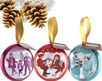 3 Tins MEDALLION NEW YEARS Ceylon loose leaf Black Tea x 20g Maiskiy Майский Christmas tree decoration