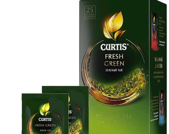 Curtis Green Tea FRESH GREEN 25 Tea Bags Made in Russia No GMO