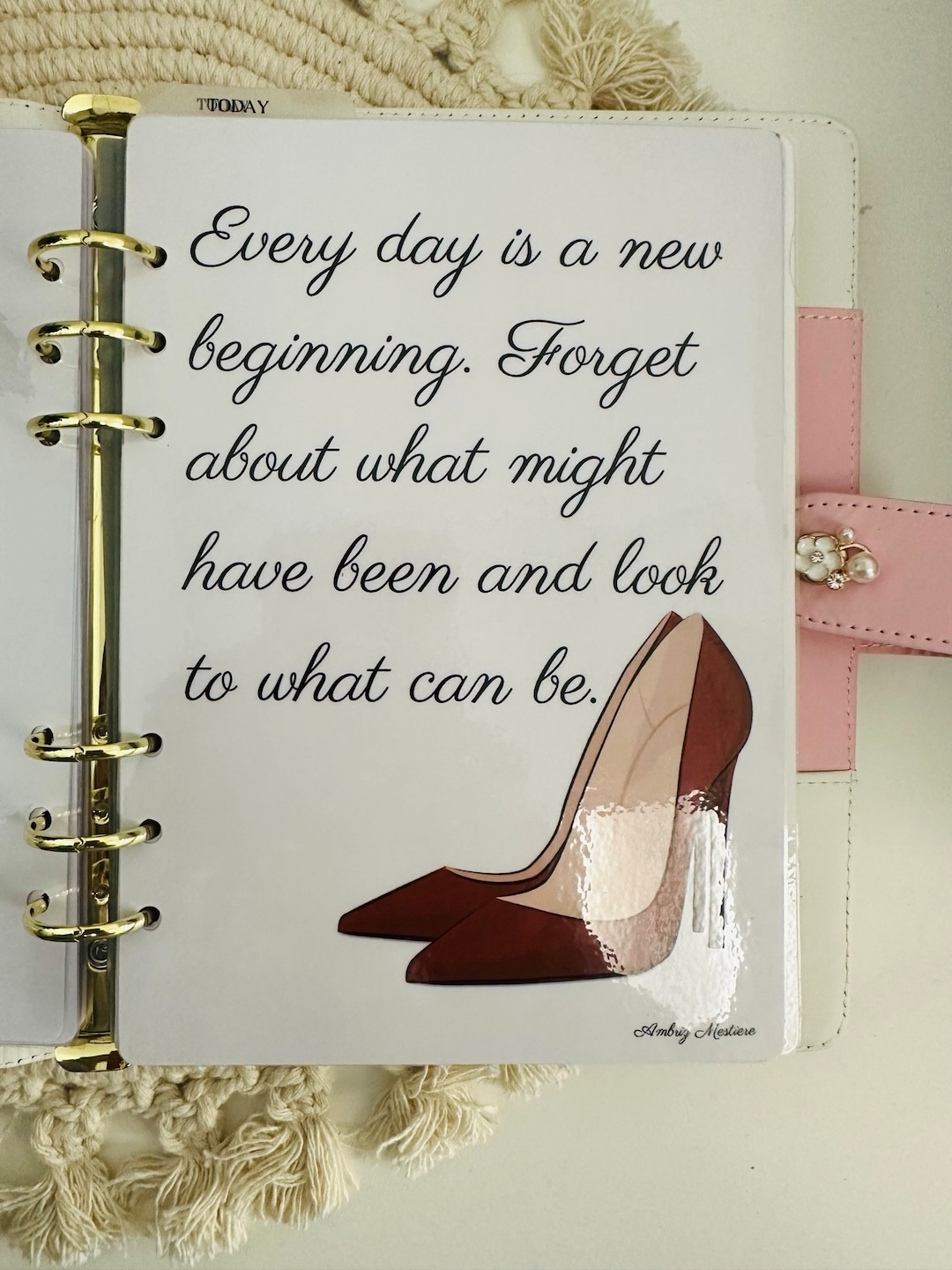 Every Day Is A New Beginning Daily Planner: Simple Pink & Blue Floral Daily Monthly Planner With Hand Drawn Interior