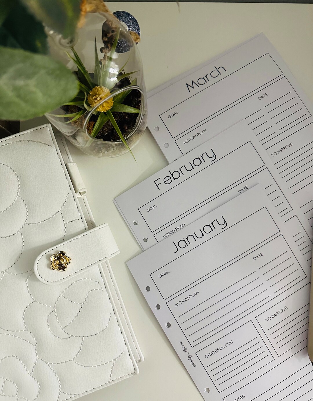 Printed A5 Dated Monthly Planner Inserts | Monthly 2 Page Planner ...