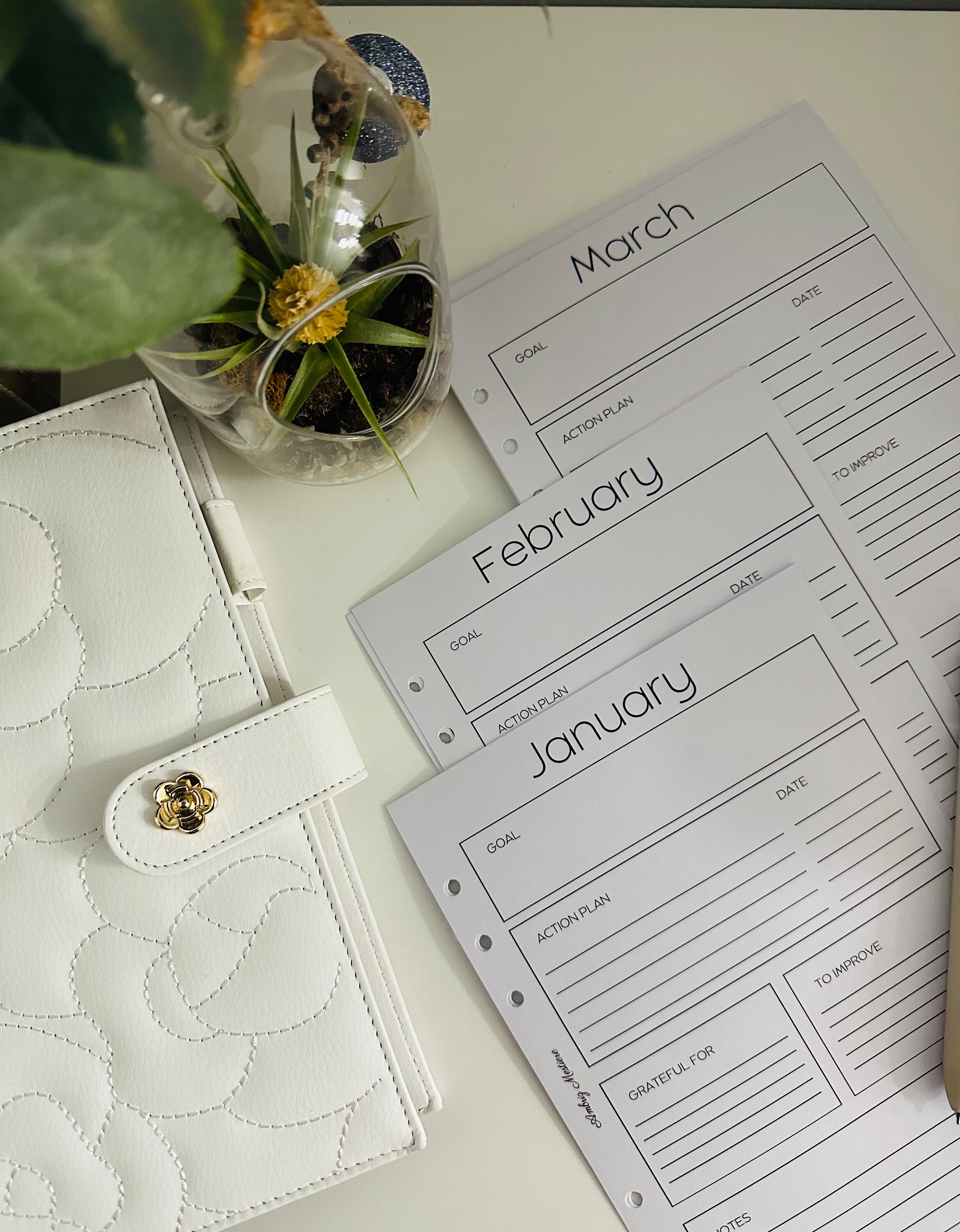 Printed A5 Dated Monthly Planner Inserts | Monthly 2 Page Planner ...