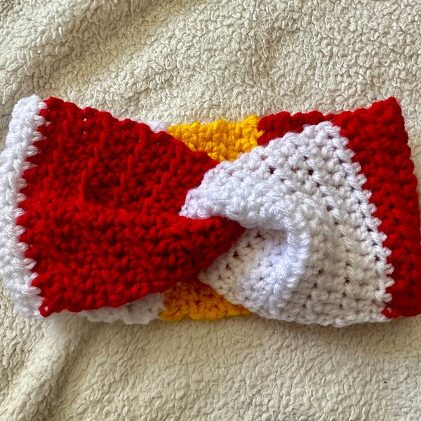 Kansas City Chiefs NFL Inspired Twisted Crochet Headband