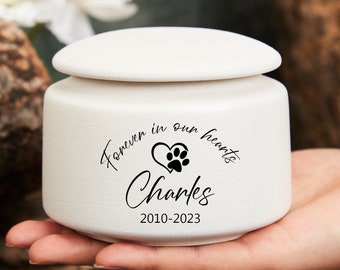 Custom Pet Paw Urn Cat with Name and Date,Modern Pet Ashes Cremation Urn,Personalized Pet Urns for Dogs Cats,Pet Memorial Art,Pet Loss Gifts