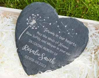 On Angels Wings Personalized Round Garden Stone,Personalized Memorial Gifts,Gifts for Memorial,Sympathy Gifts,Personalized Gift Loss of Gift