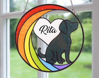 Dog Memorial Suncatcher,Loss of Pet Sympathy Gift,Pet Memorial Suncatcher,Memorial Suncatcher Ornament,Pet Loss Gift,Dog Lovers Gifts
