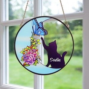 Dog Memorial Suncatcher,Loss Of Pet Sympathy Gift,Dog Loss Gift,Custom Suncatcher Decor,Dog Lovers Gift,Window Hanging,Dog Silhouette