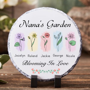 Grandma&#39;s Garden Stone for Mom,Personalized Garden Stone Decor Gifts For Mom,Custom Birth Month Flower Garden Stone,Mother&#39;s Day Gifts #MS2