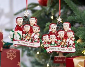 Personalisierte Weihnachten Ornament, Harz Familie Ornament, Weihnachten Familienmitglied Ornament, Familie von 2,3,4,5 Name Ornament 2025,Weihnachtsdekor