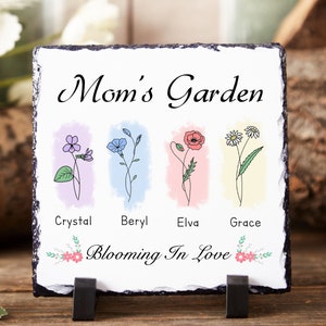 Fleur de naissance en pierre cadeau pour maman, cadeau fête des mères, pierre de jardin personnalisée, cadeau pour maman, cadeau pour grand-mère, cadeau fleur de naissance, cadeau d&#39;anniversaire #MS1