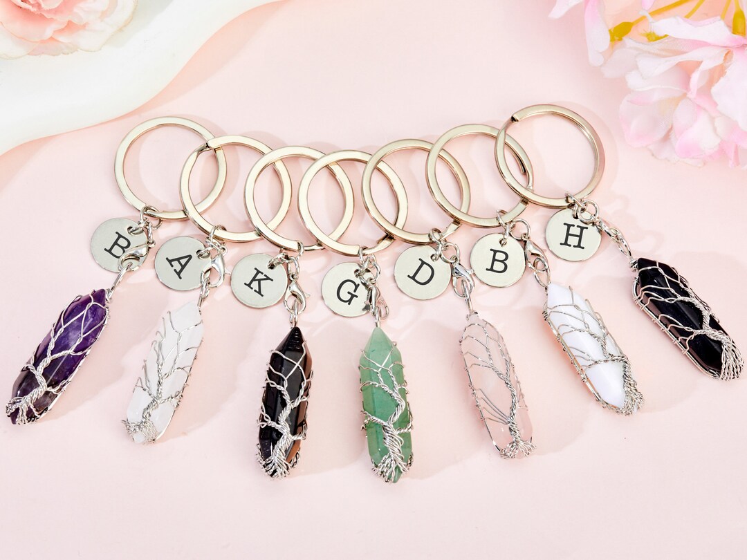 Crystal Key Chain/gemstone Charm Keychains/mix Match Charms Crystals ...