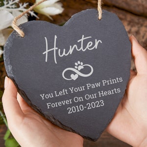 Custom Pet Memorial Stone,Personalized Engrave Dog Cat Memorial Ornament,Pet Grave Stone,Engraved Heart Rock with Pets Name,Pet Loss Gifts