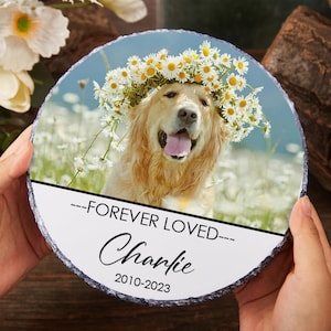 PERSONALIZED Photo Rock Slate,Pet Loss Gift,Dog Memorial Gift,Pet Sympathy Gift,Cat Bereavement Photo Gift,Loss of Pet,Memorial Photo Plaque