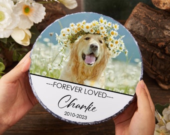 PERSONALIZED Photo Rock Slate,Pet Loss Gift,Dog Memorial Gift,Pet Sympathy Gift,Cat Bereavement Photo Gift,Loss of Pet,Memorial Photo Plaque
