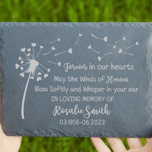 Personalized Memorial Stone,May the Winds of Heaven Blow Softly,Sympathy Gift,Slate Grave Marker,Remembrance,Bereavement Gift,Loss of Gifts