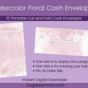 Watercolor Floral Cash Envelopes - Manage Your Money With Ease