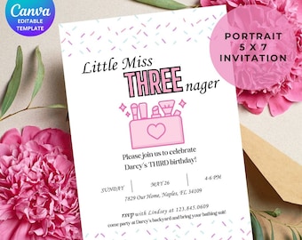 Invitación a la fiesta de la pequeña señorita Threenager