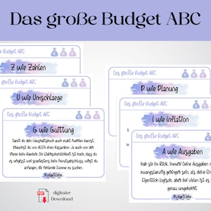 El gran presupuesto ABC | Tarjetas didácticas | descarga digital | Método del sobre | Planificador de presupuesto principiante | Sobre de ahorro | Ahorrar dinero | Finanzas