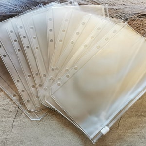 10 Zip Taschen A6 für A6 Budget Binder | durchsichtige Umschläge für Budgetplaner | Sparumschlag | budgeting | Umschlagmethode | Geld planen