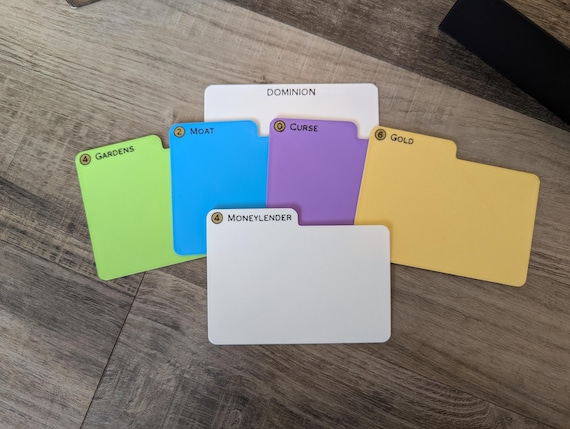 Dominion Card Game Organizer and File Tabs - Fit Many Expansions