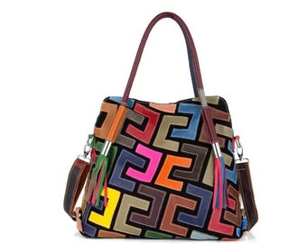 BIG MAMMAS " Polychromatic Leather Tote Bag Collection"