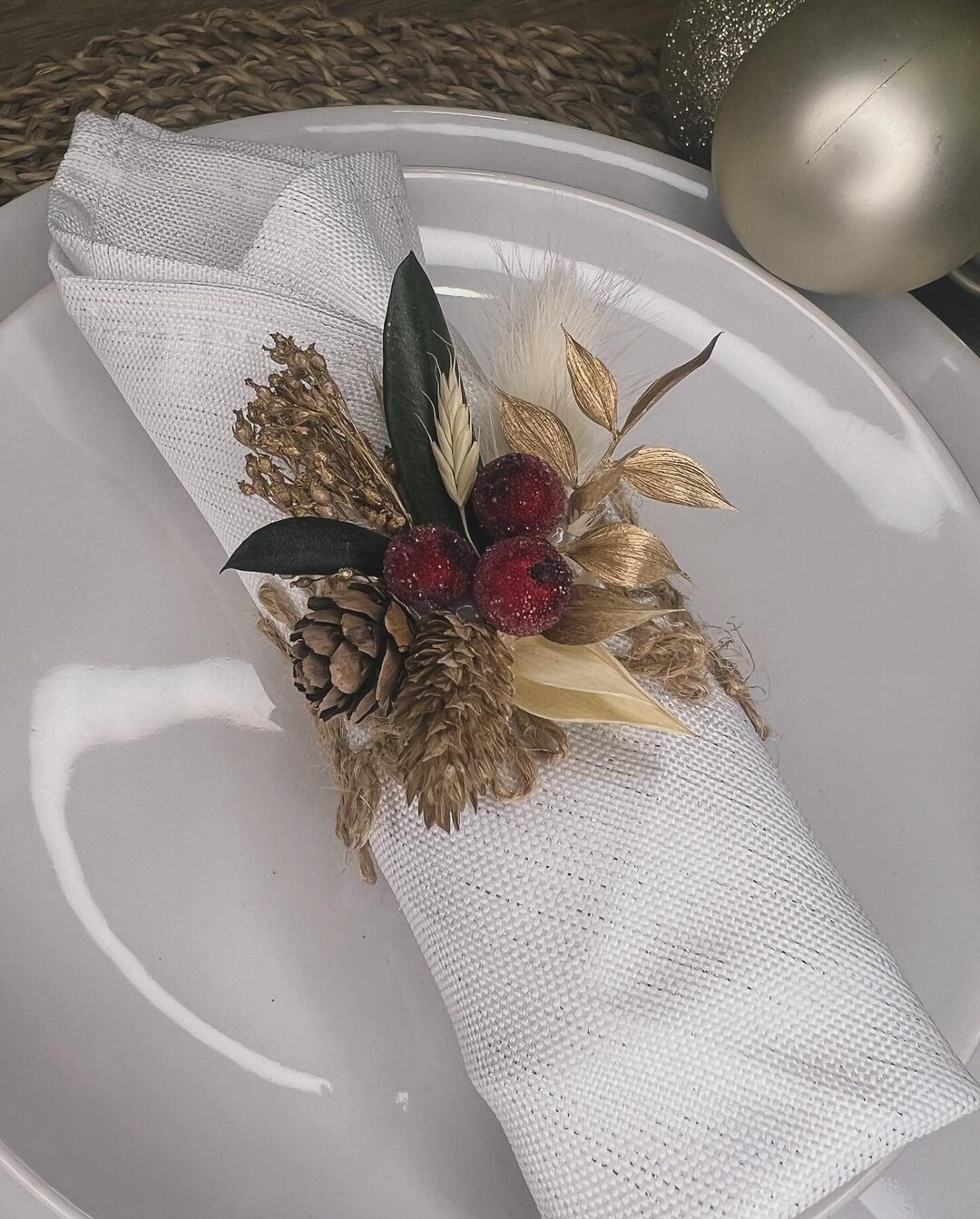 Set of 4 Christmas Napkin Holders Handmade Etsy UK