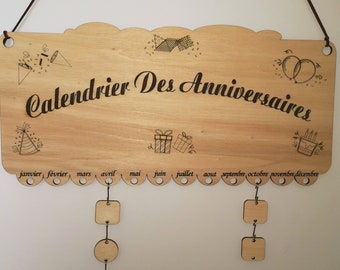 Personalized Wooden Birthday Calendar Birthday calendar.