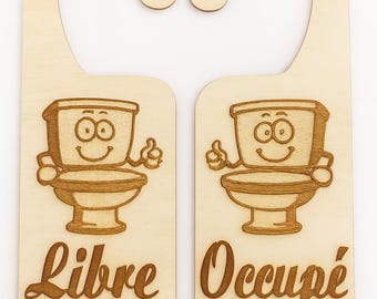 Plaque de Toilettes "Libre" et "Occupé" - Signalisation Fun et Pratique pour les toilettes