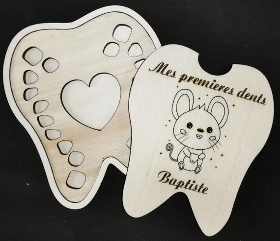 Boîte à Dents de Lait Personnalisée - Souvenir Unique pour Enfant, Cadeau de Naissance ou Baptême. toutes les langues.