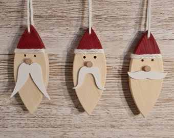 Santa Clauses made of wood | Christmas decoration | Santa Claus | Advent | Wall decoration for hanging | Set of 3