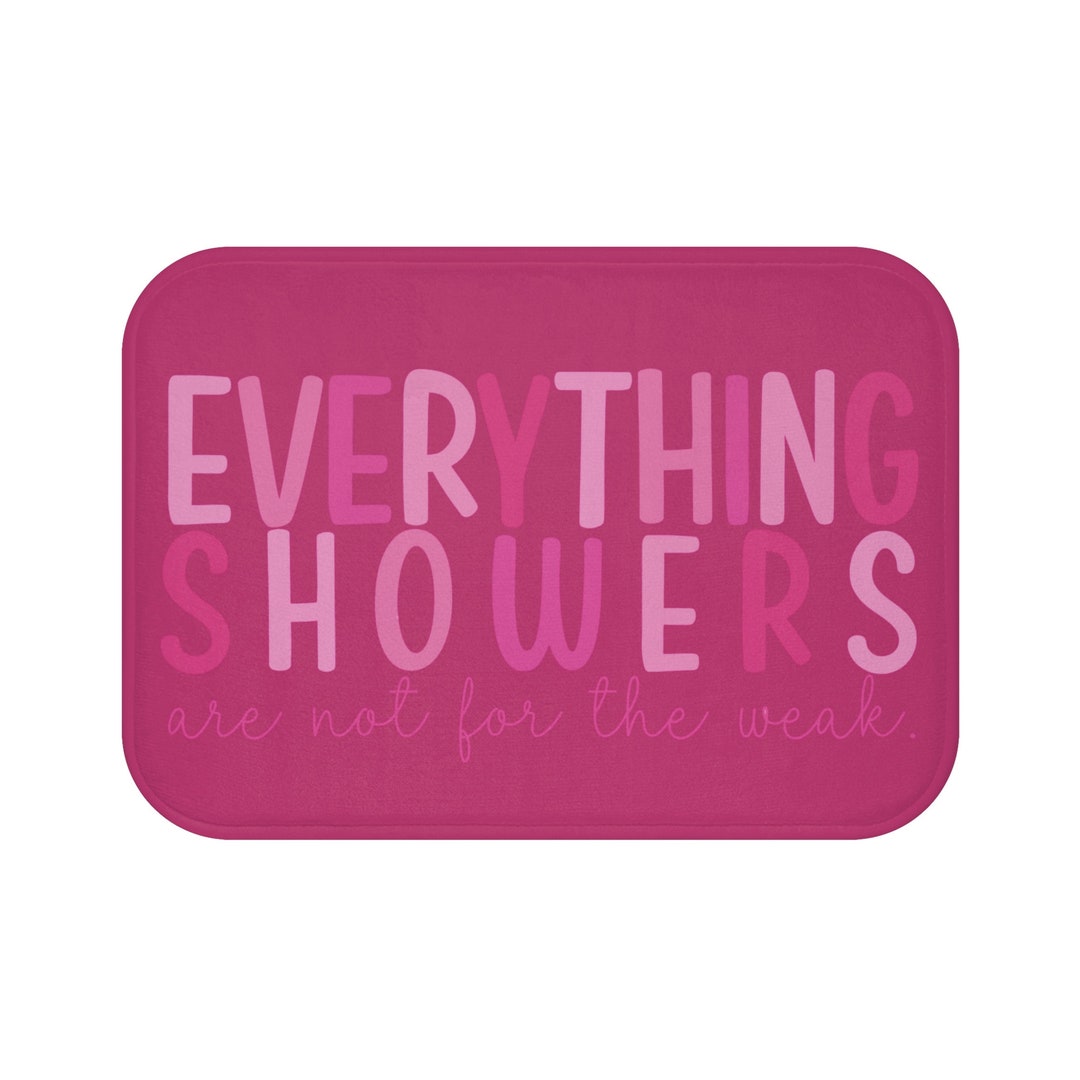 Pink Everything Shower Bath Mat Etsy