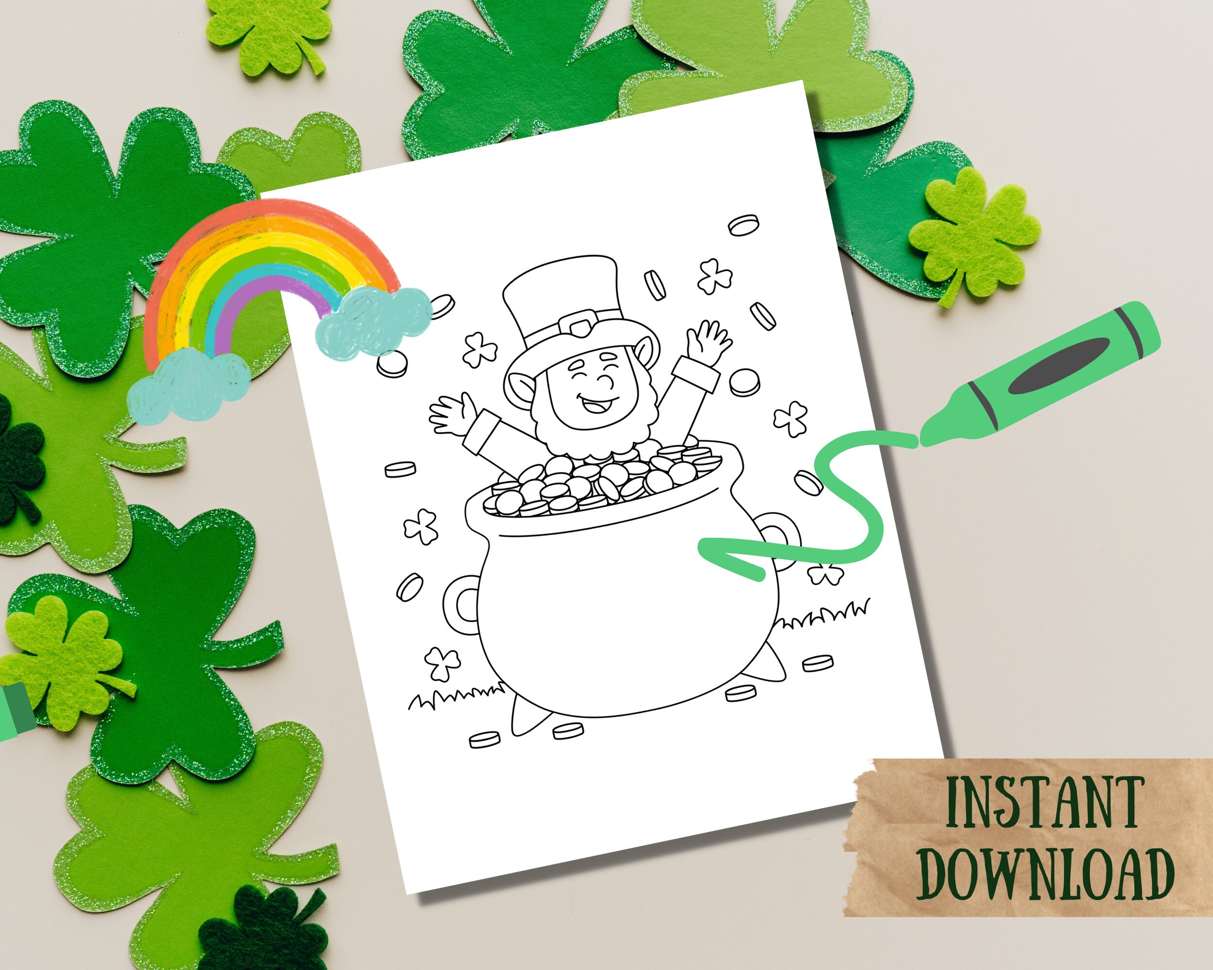 St. Patrick's Day Coloring Page Coloring Sheet Leprechaun Coloring Page