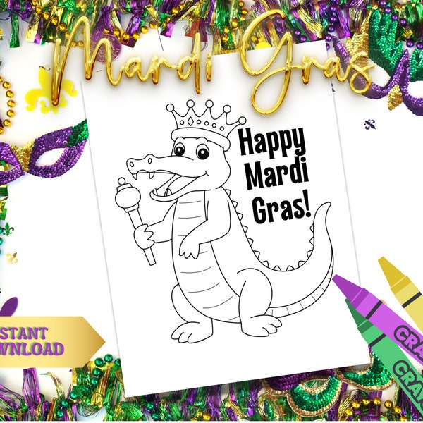 Mardi Gras Coloring Page Coloring Sheet Carnival Coloring Page for Kids Coloring Page for Adults Activities Teacher Resources New Orleans