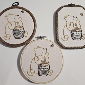 Winnie the Pooh Embroidery Hoop Art: Handmade Hunny Pot Decor