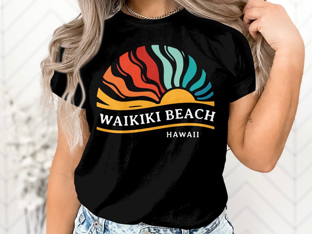 Waikiki Beach T-shirt, Waikiki Beach, Hawaii Summer Tee, Beach Shirt