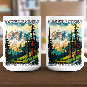 Mount Rainier National Park Mug, Mount Rainier Coffee Mug, Mount Rainier Gift, Vacation Mug, National Park Mug Gift, Coffee Cup