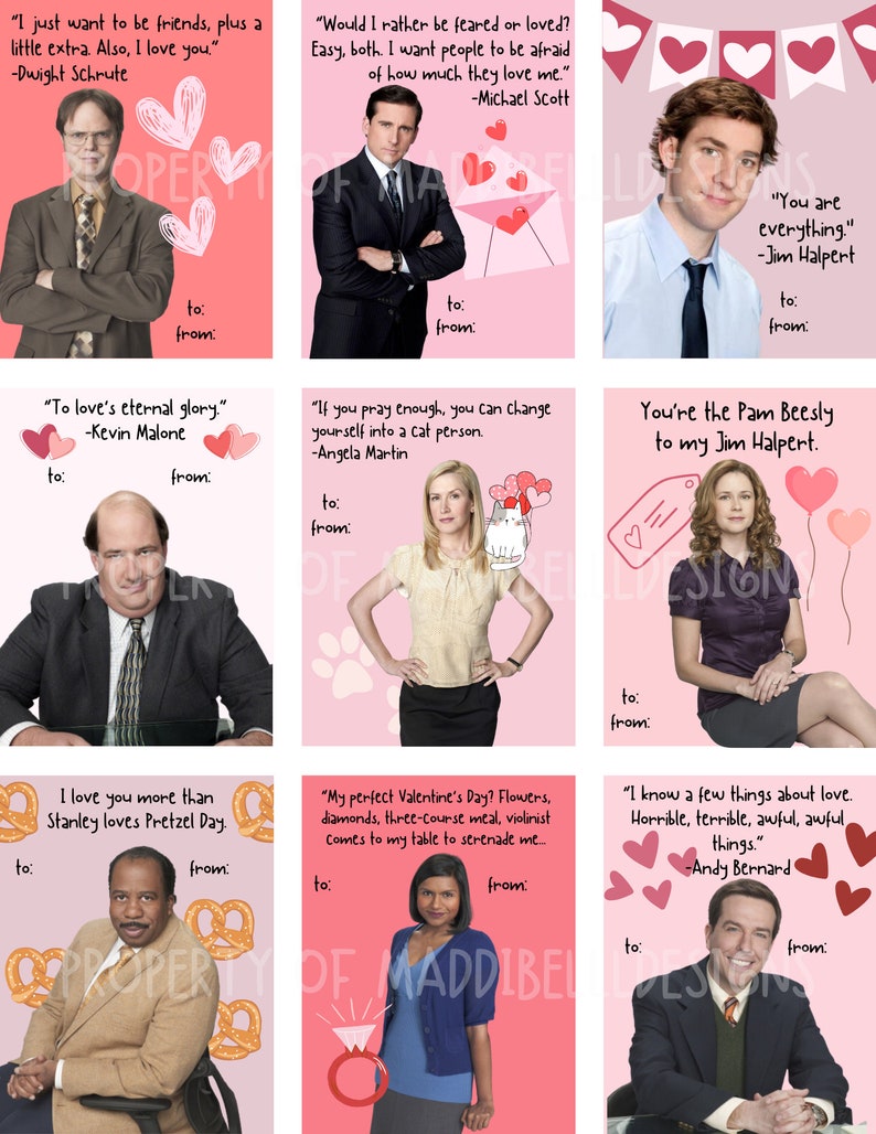 The Office Valentine's Day Cards // Dunder Mifflin the Office Funny ...