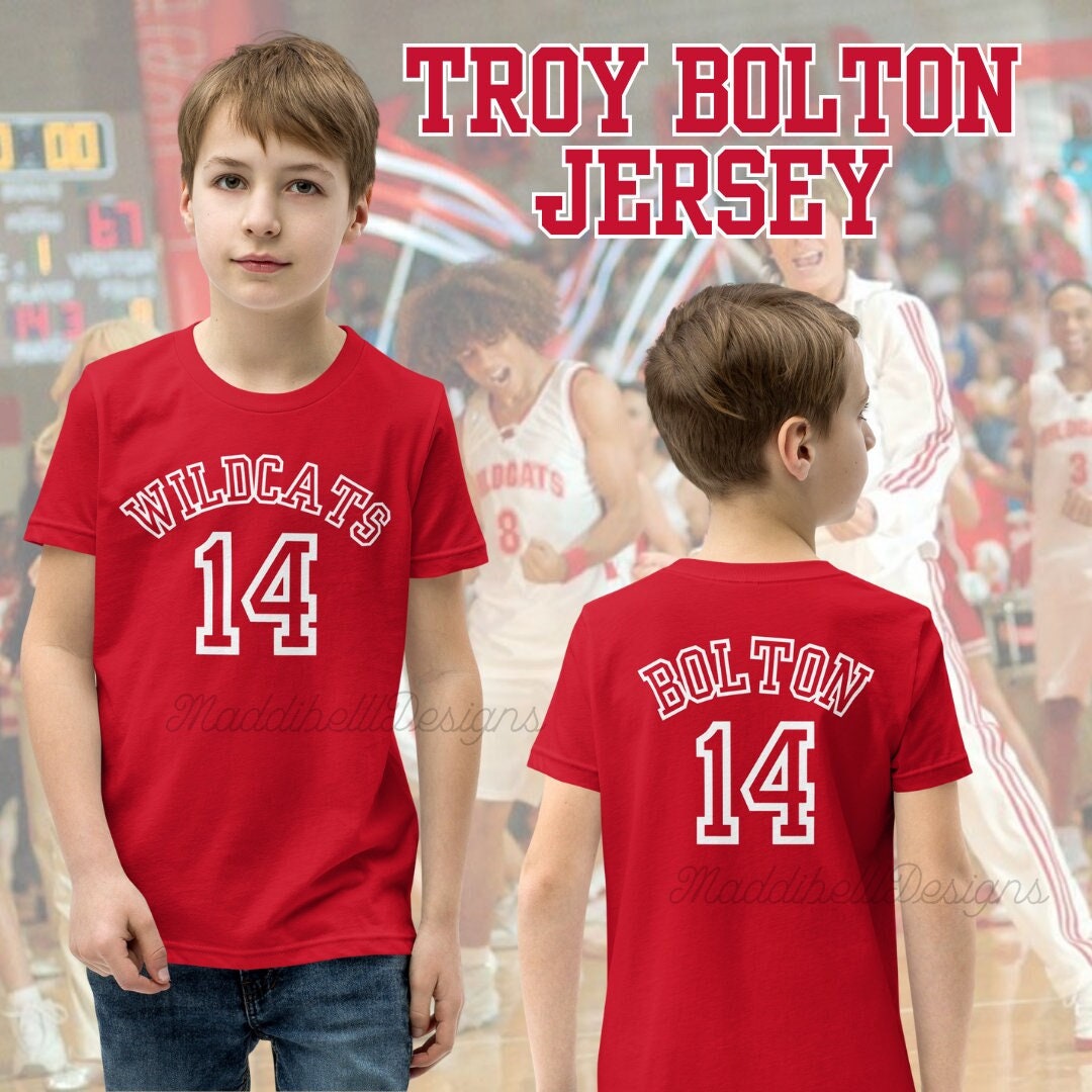  Zac E Troy Bolton 14 East High School Wildcats Claws Red Stitch Basketball  Jersey (34) : Sports & Outdoors