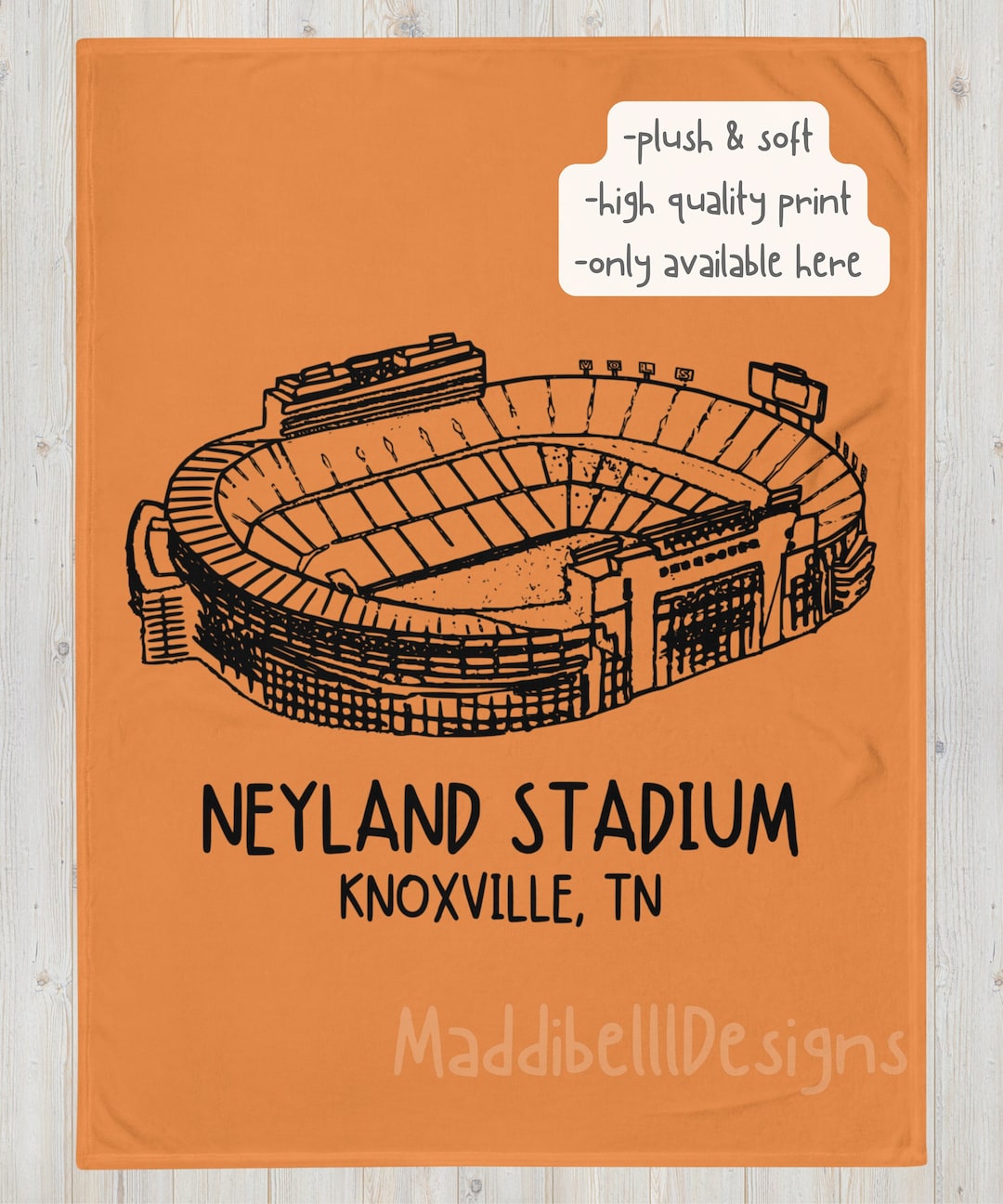 Tennessee Vols Plush Blanket // Neyland Stadium, Knoxville Tn, Go Vols