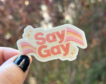 Sticker Say Gay PRIDE LGBTQ Stickers Rainbow Laptop Hydroflask Sheet Notebook Pack