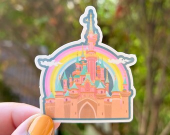 Disney Castle Sticker Disneyland Magic Kingdom Stickers for laptop hydroflask notebook Disney World Magic custom