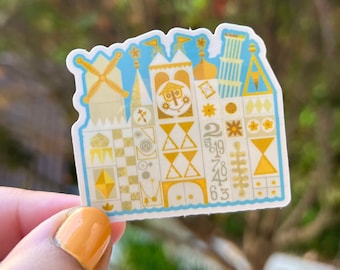 Sticker It's a Small World Disneyland Disney Stickers for Laptop Hydroflask Book Sticker Sheet Disneyworld