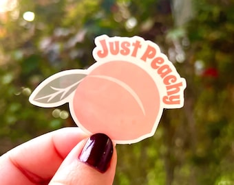 Just Peachy Cute Peach Sticker for Laptop Hydroflask Notebook Stickers Pack Custom Decal