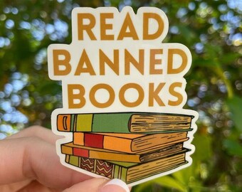 Read Banned Books Sticker Lit Book Reading Stickers for Laptop Hydroflask Notebook Custom
