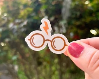 Sticker Glasses Lightning Bolt Scar Tiny Fiction the Boy who Lived Wizard Magic Stickers for Laptop Hydroflask Notebook Pack