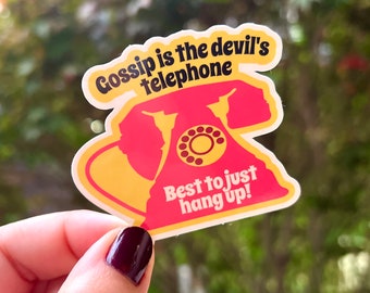 Schitt's Creek Sticker Moira Rose Gossip is the Devil's Telephone Stickers for laptop hydroflask notebook sticker sheet funny quote